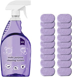 Oven Cleaner Spray with 18 Concentrated Tablets - Powerful Degreaser for Stovetop, Grill, Kitchen Grease, Bathroom, Multi-Surface Cleaning, Safe & No Harsh Fumes (Upgraded Formula)