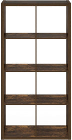 Furinno Cubicle Open Back Decorative Cube Storage Organizer, 8-Cube, Amber Pine