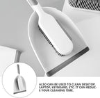 Beaupretty 2-pcs Mini Broom and Dustpan Set, White Grey Handheld Cleaning Brush Tools for Home Dust Removal, Bed and Desk Accessory for Indoor Sweeping