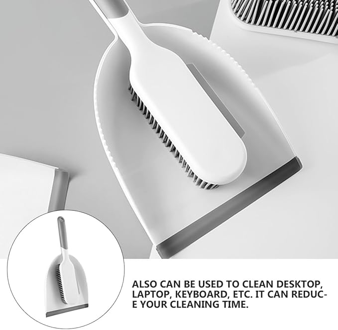 2 Pcs Multi-use Broom and Dustpan Set with Hard Bristles, Mini Cleaning Tools for Home and Kitchen Dust Removal, Practical Handheld Sweeping Accessories