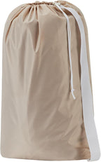 HOMEST XL Nylon Laundry Bag with Strap, Large Dirty Garments Organizer, Easy Fit a Hamper or Clothing Basket, Can Carry Up to 4 Loads of Clothes, Beige