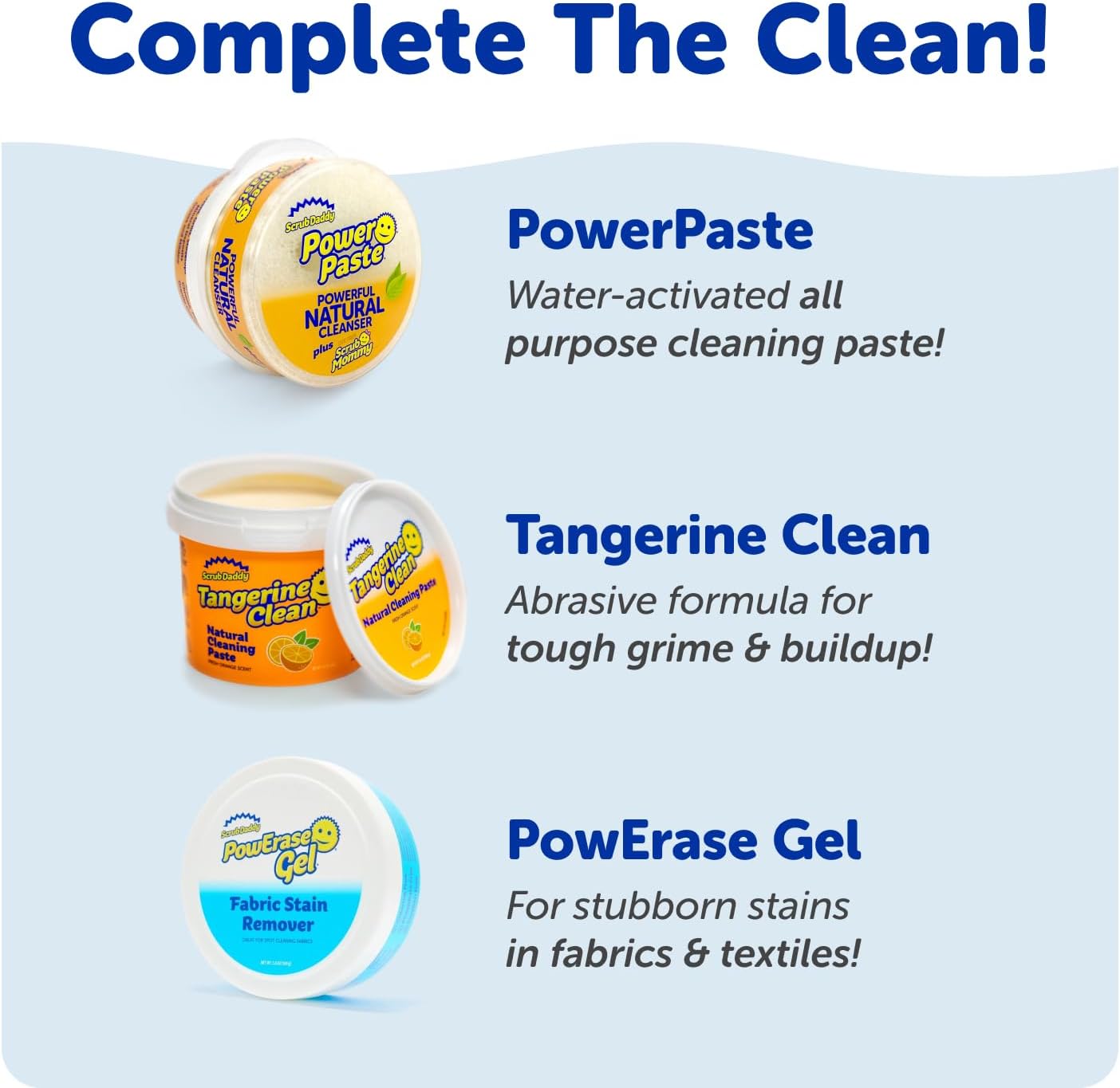 Scrub Daddy Eraser Mommy Sponges 45x - Water-Activated Cleaning Sponge with FlexTexture Scrubbing Gems - 3-in-1 Erase, Scrub, Wipe Tool for Walls, Doors, Baseboards, Hard Surfaces (6 Count)