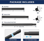 No Drilling Closet Rod, 27.5-74 Inches Hanging Closet Rod for Clothes, Closet Bar & Pole Heavy-duty, Closet Rods for Hanging Clothes For Closet Wardrobes Bathroom Laundry RV Curtains,Black