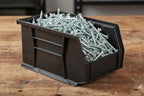 Hudson Exchange 9-1/2" x 6" x 5" (6 Pack) Plastic Stackable Storage Bin and Hanging Container, Black