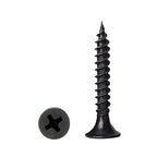 350 pcs Black Wood Screws, Phillips Flat Head Screws, Screws for Kitchen Cabinets, Self-Tapping Countersunk Head Screw for Various Woodworking Repairs and DIY Projects #6 x 1-1/4''(30 mm)