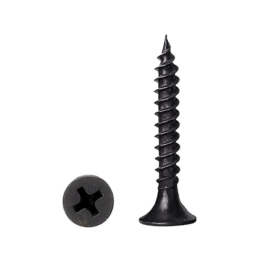 350 pcs Black Wood Screws, Phillips Flat Head Screws, Screws for Kitchen Cabinets, Self-Tapping Countersunk Head Screw for Various Woodworking Repairs and DIY Projects #6 x 1-1/4''(30 mm)
