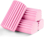 4-Pack Damp Clean Duster Sponge,Pink Damp Dusting Sponge,Duster Baseboard Cleaner Sponge with Ridges,Reusable Wet Duster Sponge,Household Cleaning Sponges for Blinds,Window Track Grooves