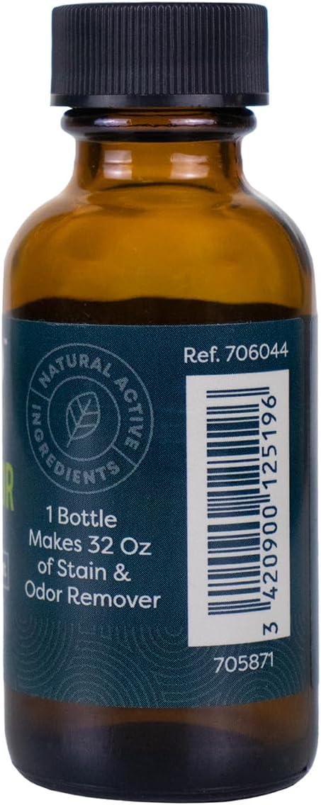 Concentrated Stain & Odor Remover Refill Bottle, 100% Plant-Based Active Ingredients, 1.1 Fl. Oz
