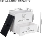 NiHome Large Capacity Laundry Room Supply Organizer for Laundry Pods, Sheets, Soap Bars Storage - Two-Layer Dryer Sheet Dispenser & Laundry Pods Container with Lid & Drawer for Laundry Room Decor