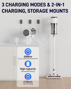 VCD2901 Wireless Handheld Vacuum Cleaner Hepa Filter, Cordless Stick vac Cleaners for Home & Apartment, Best Lightweight Vacuum for Hardwood Floors and Carpet pet Hair, White