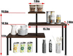 Countertop Organizer Organization 3 Tier Kitchen Corner Shelves Adjustable Spice Storage Rack for Bathroom Coffee Area Over Sink (Black Oak)