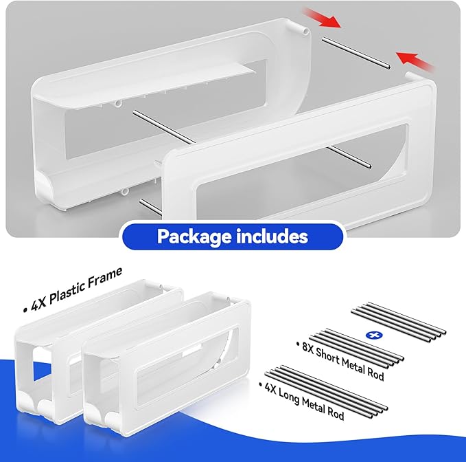 2 Pack Soda Can Organizer,Can Dispenser for Refrigerator Drink Storage Rack for Standard and Tall Can Pop Can Holders for Pantry Cabinet White