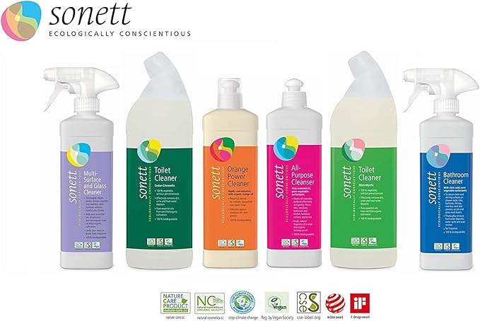 Sonett Organic Laundry Rinse *Free from essential oils & neutral scent -For all types of textiles -Refreshes colors, smooths fibers & softens the laundry(34 fl.oz./1L)