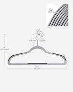 SONGMICS Clothes Hangers, Pack of 50 Plastic Coat Hangers, Space-Saving, Light Gray and Dark Gray UCRF50G