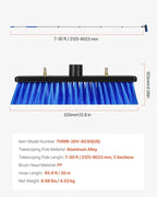 VEVOR Water Fed Pole Kit, 30FT Solar Panel Cleaning Pole with Extendable Handle, 180° Rotatable Brush Head & 65.6FT Hose, Household & Outdoor Window Cleaner Tool for Caravan Solar Panel Deck