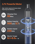 Cordless Electric Screwdriver Set, Rechargeable Precision Screwdriver with LED Ring Light, Type-C Charging, Multi-Bit Kit for Home Repair and Electronics