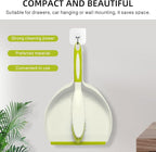 NACENA Dust Pan and Brush Set, Large Hand Broom and Dustpan Set Large Brush and Dustpan Set for Camping Broom and Dustpan Combo for Daily Cleaning Pet Hair Office Home Car, Yellow & Green
