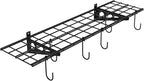 FLEXIMOUNTS Garage Wall Shelving, 1x4 ft, Includes 6 Bike Hooks, Wall Shelf Garage Organization System w/Bike Hangers, Storage Rack, Floating Shelves, 150 lbs Weight Capacity (1 Pack)