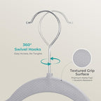 HOUSE DAY Quality Plastic Hangers 30 Pack, Non Slip Plastic Clothes Hangers Gray, Ultra Thin Hangers with 360° Swivel Hook, Heavy Duty Coat Hanger Space Saving, Ideal for Suits, Shirts, Pants