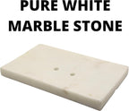 White Soap Dish Tray Marble Soap Holder Trinket Plate for Bathroom Sink Kitchen Countertop Bedroom Vanity Bathroom Accessory Rectangular