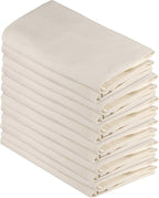 DG Collections 100% Cotton Flour Sack Towels – 12 Pack, 27x27 Inches, Natural, Lint-Free, Pre-Washed, Hemmed Edges – Reusable Kitchen Towels for Cleaning, Embroidery, Printing & Crafts - Natural