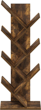 Furinno Tree Bookshelf 7-Tier Floor Standing Tree Bookcase, Amber Pine