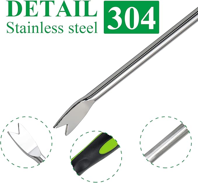 2 Pcs Dandelion Weeder Puller Tool with Soft Handle, Stainless Steel Garden Weed Remover Tool Weed Puller Tool Garden Weeder for Lawn Farmland Transplant Gardening Plant Tool