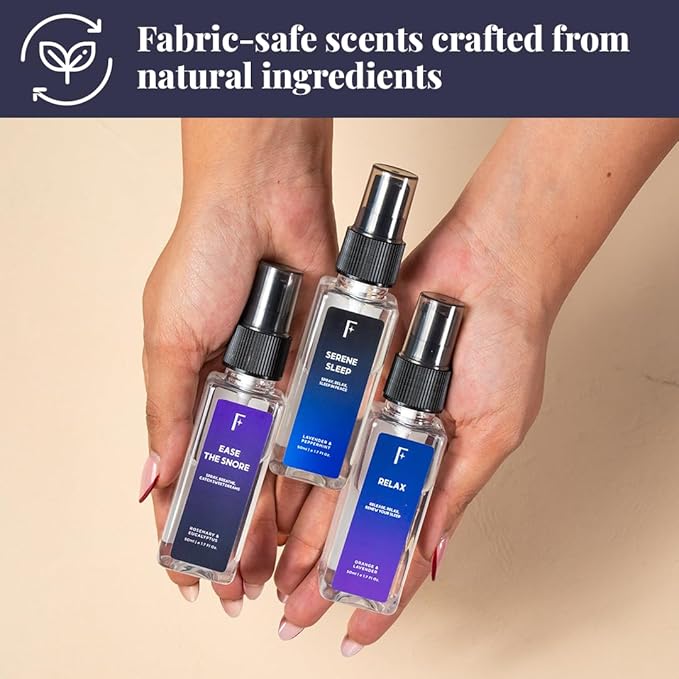 Folkulture Pillow Sprays - Set of 3 | Natural Fragrance Sleep Spray for Pillows, Bedsheets, Blankets | Fabric Freshener Spray Set for Laundry, Bedroom, Home with Essential Oils | Sleep Ritual - 5.1 Oz