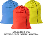 Extra Large Laundry Bag Travel Laundry Bags with Drawstring Closure, Large Dirty Clothes Bag 30"x40" Fit a Laundry Basket or Clothes Hamper for college, dorm and apartment dwellers 3 Pack Mixed Color