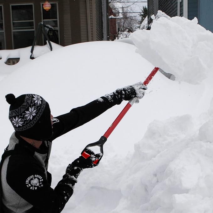 2 Pcs Plastic Shovel D Grip Handles, 32mm / 1.26" Inner Diameter Spade Handle, Shovel Handle for Digging Raking Tools, Red