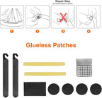 Bicycle Repair Bag With Tire Pump, Portable Tool Kit for Camping Travel - Bike Glueless Patches, Maintenance Essentials All in One Safety Kit