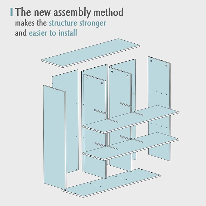 9-Cube Storage Shelf Bookcase - Wooden 3-Tier Free Standing Open Bookshelf for Home and Office, Organizer Cabinet in Black