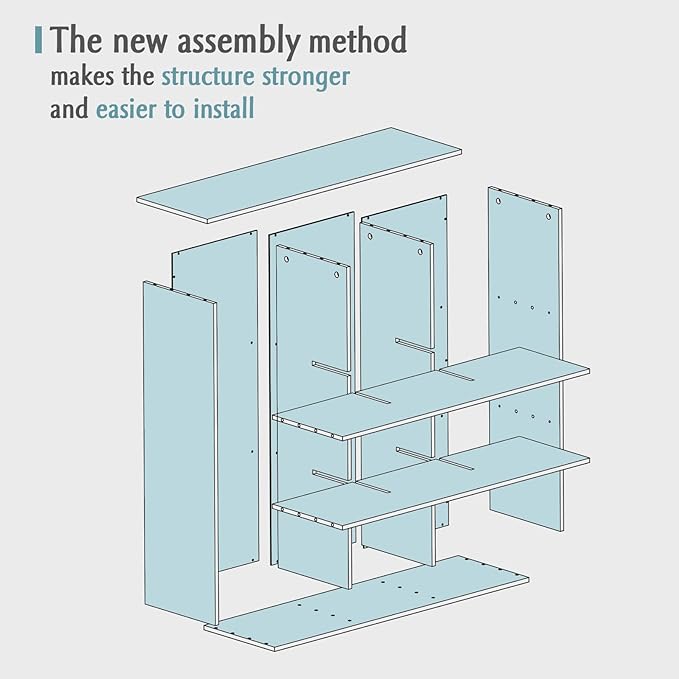 9-Cube Storage Shelf Bookcase - Wooden 3-Tier Floor Standing Open Bookshelf for Home and Office, Cuby Orgainzer, Walnut