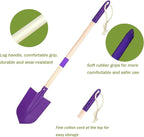 Small Garden Shovel-Kid's Size Wooden Handle Metal Head Shovel (Purple)