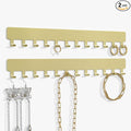 Bussdis Necklace Holder Hanging Jewelry Organizer: Self-Adhesive Wall Organizer for Necklaces, 2 Pack, Gold