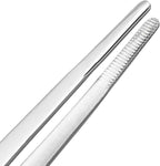 uxcell 2 Pcs 12-Inch Stainless Steel Straight Blunt Tweezers with Serrated Tip Daily Garden Tool