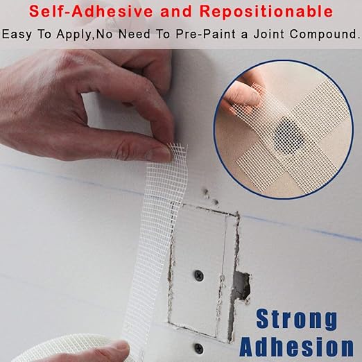 Drywall Joint Tape-13 MESH,100% Fiberglass 1.88-Inch X 180Feet,Heavy-Duty Self-Adhesive Wall Crack and Seam Patch