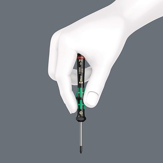 Wera 2052/6 Kraftform Micro Ballhead Hexagon Electronics Screwdriver Set and Rack, 6-Piece