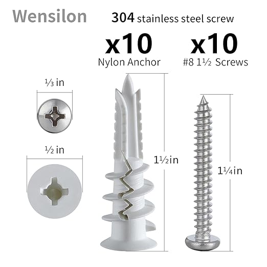 Self-Drilling Drywall Anchors Assortment Kit – 182 Pcs for Concrete, Drywall,sheetrock Anchors， and Sheetrock – Heavy Duty Wall Anchors for Easy Installation, No Drill Bit Required