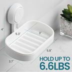 TAILI Soap Dish Soap Holder Suction Cup Powerful Vacuum Suction, Strong Sponge Holder for Shower, Bathroom, Tub and Kitchen Sink, Drill-Free, Removable