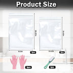 Mity Rain 5 Packs Oven Rack Cleaning Bag Kit, Reusable No-Scrub Oven Rack Cleaning Bags, Includes three gloves and one brush (three 23.62*35.43 inch and two 31.50*39.37inch) leak-resistant PE bags