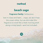 Method Liquid Laundry Detergent; Beach Sage Scent, Stain Remover; ; 66 Loads per 53.5 fl oz bottle; 4 Pack (264 Total Loads); Packaging May Vary