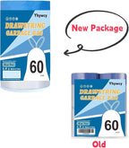 Trash Bags 6 Gallons Drawstring Garbage Bags 60 Count for Office, Living Room, Kitchen and Bathroom Trash Cans- Thickened, Stretchy, Unscented
