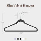 Velvet Hangers 30 Pack, Slim Non-Slip Clothes Hangers Space-Saving for Closet, Heavy Duty for Pants, Coats, Skirts, Jeans, Sweaters and More, Nylon-Flocked, Black