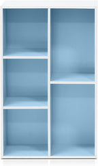 Furinno 5-Cube Reversible Open Shelf, White/Light Blue 11069WH/LBL