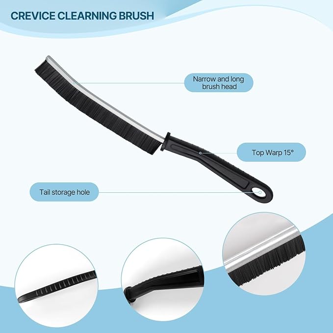 Bathroom Cleaning Brush,Premium Cleaning Tool Aluminum Support with 15° Angle, Thin Cleaning Brush for Home Kitchen (5PCS)