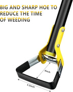 BsBsBest Scuffle Hoe Garden Tool, Stirrup Loop Hoe with 90 Inch Adjustable Long Hand, Great for Weeds in Backyard,Vegetable Garden