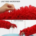 DELUX Microfiber Feather Duster Extendable Cobweb Duster with 100 inches Extra Long Pole, Bendable Head & Scratch-Resistant Hat for Cleaning Ceiling Fan, High Ceiling, Blinds, Furniture & Cars Red