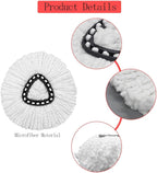 6-Pack Spin Mop Head Refills for Ocedar Easywring with 1 Base Head and 1 Mop Scrub Brush Head, Replacement Reusable Microfiber Mop Heads for O Cedar