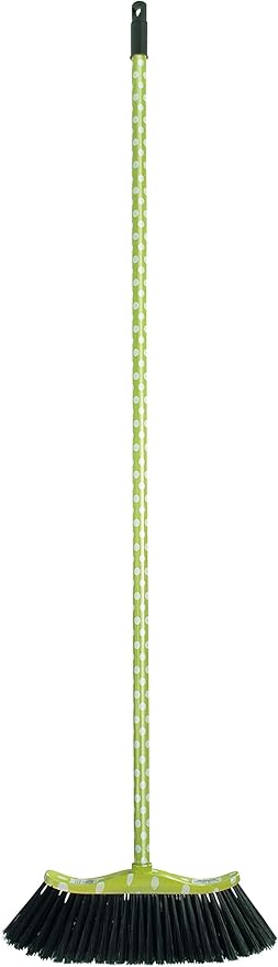 Superio Cotton Mop and Broom Set, Light Green Polka Dot Print Design, Superior Cleaning Tools Broom and String Mop.